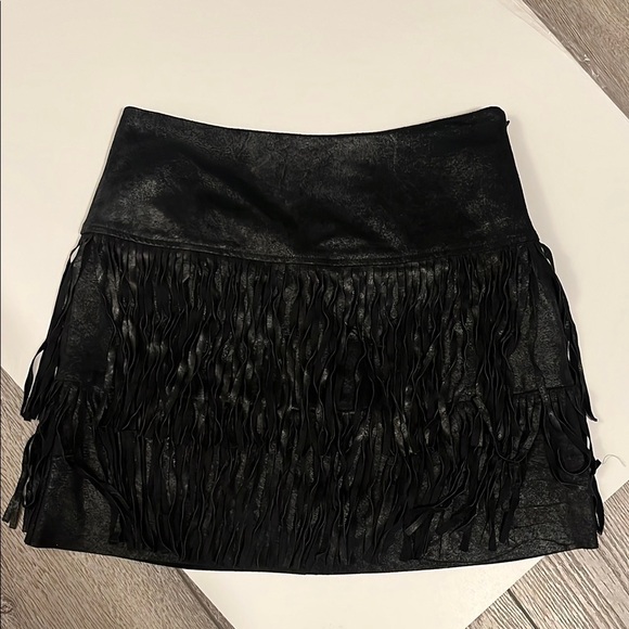 Highline collective faux suede leather fringe skirt XS - Picture 1 of 4